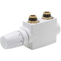 Mert - Design Anschlussarmatur Ventilhahnblock Weiss/Chrom Badheizkörper 1000-SAMISET-W
