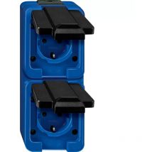 SCHUKO-Doppel-Steckdose, senkrecht, blau, Schlafgest 229286 - Merten