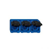 Merten - 229375 PRISE triple schuko, antichoc bleu