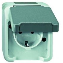 Merten Steckdose 1-fach lgr mit AP mit BS IP44 AQUASTAR MEG2300-8029 Klappd