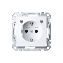 Merten - MEG2304-0325 PRISE de courant schuko avec éclairage led bel. module, brs, pièce, aktivws. brillante., sys. m