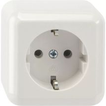 Merten SCHUKO-Steckdose, Steckklemmen, polarweiß, AUFPUTZ MEG2301-8719