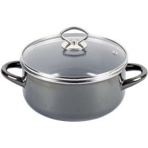 Bratentopf Primus 2,8L – Induktionsgeeignet – Stahl-Emaille – Durchmesser 20 cm – Gewicht 1,641 kg – Schwarz metallic