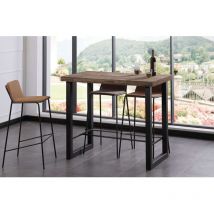 Adec - Mesa Alta Bar loft Roble American/negro, 100 cm(alto)120 cm(ancho)70 cm(fondo).