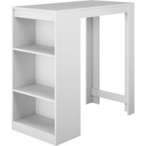 Mb Moebel - Mesa alta Patas de metal 110x103x50cm Tabla Modelo Kyra Blanco y Sonoma