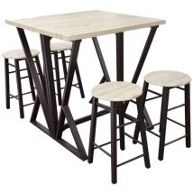 Mesa Alta Plegable + 4 taburetes - DOCK