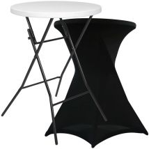 Rekkem - Mesa alta plegable y funda para mesa alta negra