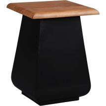 WOMO-DESIGN Mesa Auxiliar de Salón Galway 30x45x30 cm Rectangular Madera de Acacia Negro-Natural Mueble Hecho a Mano Tablero de Flores Mesita de