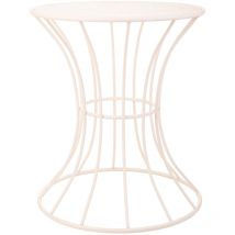 Wanderlust Deco - Mesa auxiliar de forja blanco 50x50x58