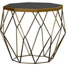 Table d'Appoint Géométrique Parümm Subor 55x60x60 cm en Bois et Acier Imitation Ciment Industriel