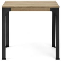 S.d.s - Mesa Bristol cuadrada 59x59x75cm en madera maciza de pino acabado vintage estilo industrial