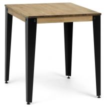 Mesa Lunds Cuadrada 80x80x75cm Negra en madera maciza de pino acabado vintage estilo industrial Box Furniture