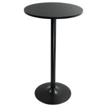 Kktoner - Mesa Barra Redonda 60cm Bistro Mesa Mesa Mesa Mesa - Negro 106cm h
