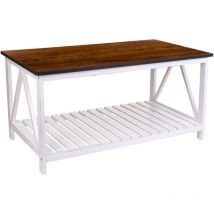 Mesa centro de madera blanca 92x53x46