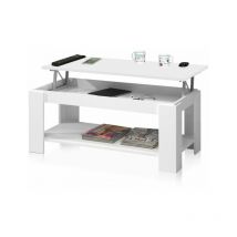 Venditadimobilionline - Mesa de centro elevable Ambit Blanco Artik (Blanco Mate) 100cm (ancho) x 43–54cm (alto)