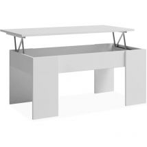 Mesa centro elevable acabado blanco, 45 cm(alto)100 cm(ancho)50 cm(largo)