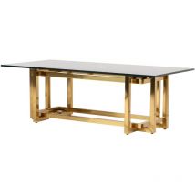 Adda Home - Mesa Centro Inox. Cristal Kursk 120x60x40 Cm