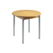 Momma Home - Mesa de Cocina Circular Roble - Modelo agos - Medidas 90/120 x 90 x 75,5 cm Medidas: 90cm