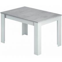 Fores - Mesa Comedor extensible Kendra Blanco y Cemento