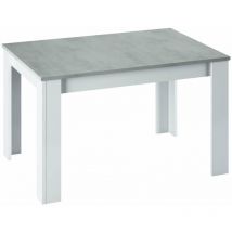 FRS - Mesa comedor extensible Paris en color cemento-blanco artik 78 cm(alto)140-190 cm(ancho)90 cm(largo)