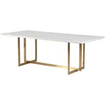 Adda Home - Mesa Comedor Marmol Inoxidable Tebas 220x100x76 Cm