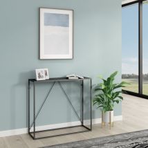 [en.casa] - Mesa consola Austevoll para entrada acero 90x30x80cm - Negro