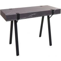 HHG - nunca usado] Mesa consola 743, mesa de teléfono mesa de trabajo mesa auxiliar mesa de almacenaje, metal 75x100x40cm, aspecto mármol gris