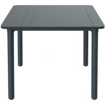 Garbar - noa Mesa Cuadrada Interior, Exterior 90x90 Pie Gris Oscuro - Tablero Gris Oscuro