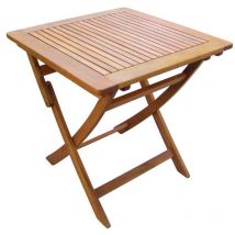 Mesa cuadrada plegable de madera 70x70cm marrón