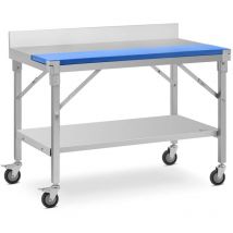Royal Catering - Mesa de acero inoxidable - eco - 120 x 70 cm - 200 kg - antisalpique - Royal