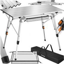 Tectake - Mesa de aluminio Tina plegable ajustable en altura - mesa plegable, mesa de picnic, mesa desmontable