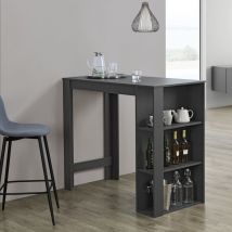 [en.casa] - Mesa de Bar Danderyd con 3 estantes aglomerado 120 x 60 x 105,5 cm - Gris oscuro