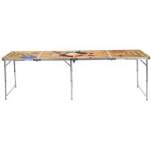 HI - Mesa de beer pong plegable mdf y aluminio 240x60x55 cm