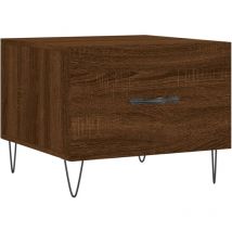 Jinlefu - vidaXL Mesa de centro madera contrachapada roble marrón 50x50x40 cm
