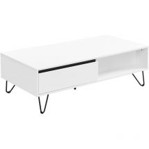 Mesa de centro con 2 cajones y 2 estantes de mdf y acero - Blanco y negro - abuja de Pascal Morabito