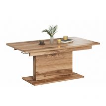 Arredamento1 - Mesa de centro convertible Houston 1253, Roble wotan, 56x70x126cm, Diámetro: 0, Aglomerado laminado, Angular