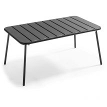 Oviala - Mesa de jardín de acero gris antracita 90 x 50 cm - Palavas