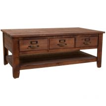 Mesa de centro de madera marrón 120x66x48