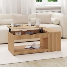 Idmarket - Table basse plateau relevable rectangulaire juliette avec coffre effet lattes