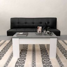 Fanmuebles - Mesa de centro elevable gala tablero de partículas melaminizado 90x50x46 cm blanco-cemento - blanco-cemento