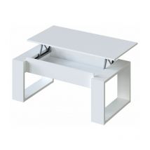 Fanmuebles - Mesa de centro elevable Nova Blanco Artik (Blanco Mate) 105cm (ancho) x 45–54cm (alto)