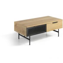 Pdcor - Mesa de centro Elia acabado roble, 110 cm (largo) x 60 cm (ancho) x 43 cm (alto)