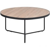 Beliani - Mesa de centro de tablero de mdf madera clara negro industrial moderno Melody
