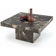 Arredamento1 - Mesa de centro Houston 1484, Mármol negro, 41x80x80cm, Diámetro: 0, mdf, Angular