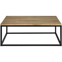 Mesa de centro iCub 100x80x37cm Negra en madera maciza de pino acabado vintage estilo industrial Box Furniture