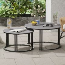 Mesa de Centro Industrial Mesa Nido Mármol, Gris