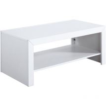 Dgr-import - Mesa de centro lacada blanca rectangular 45 cm(alto)110 cm(ancho)55 cm(largo)