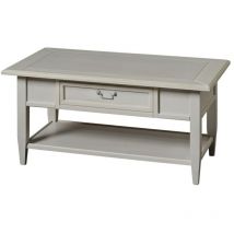 Mesa de Centro Luisa, MDF, Madera, Blanco, 97x53x46 cm
