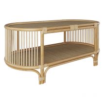 Rendez-vous Déco - Mesa de centro con estantes en ratán natural - Marthe