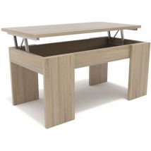 Dormidan - Mesa de Centro elevable MC-4 - Blanco/Roble